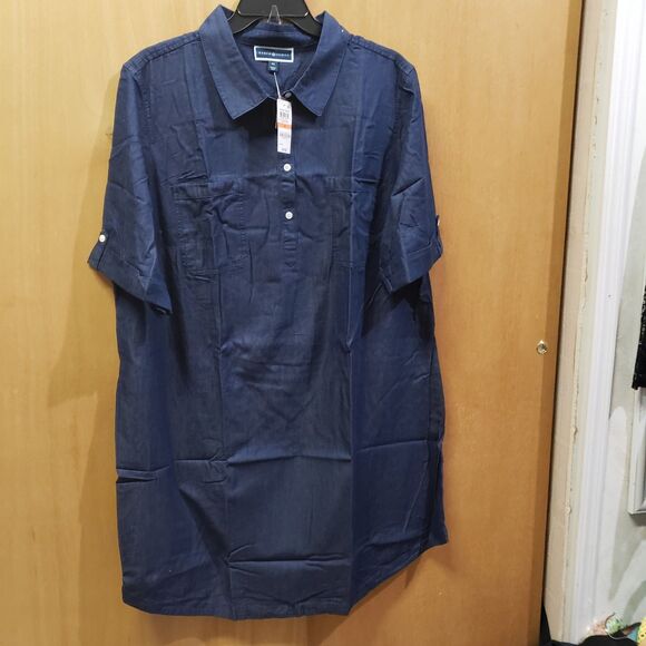 Karen Scott Dresses & Skirts - NWT Karen Scott cotton chambray shirt dress SZ 3XL NNN